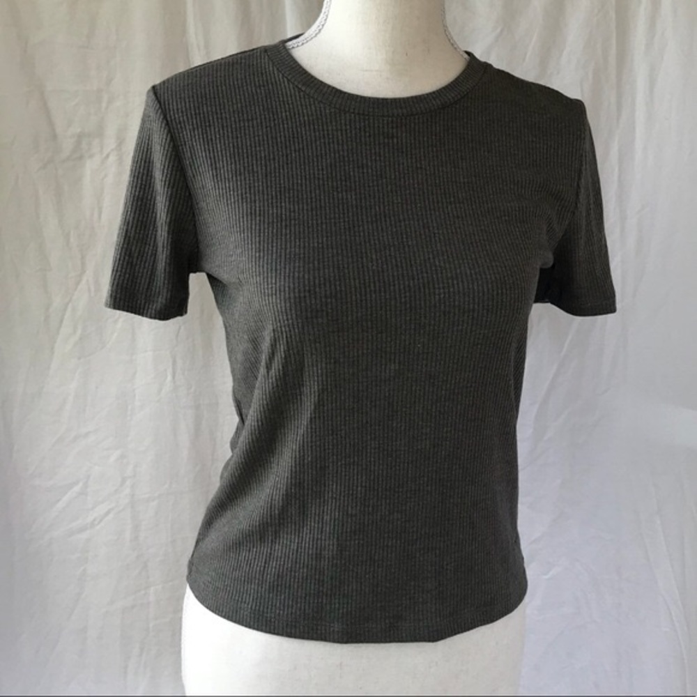 cropped ribbed tee